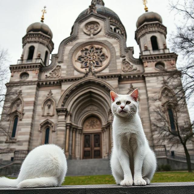 кот у Дмитриевского собора, Владимир