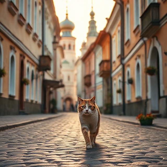 кот на улице Владимира